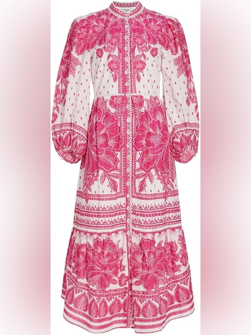 Farm Rio (read description) Boho Maxi Dress in Pink Floral Print PTP 18” - Picture 5 of 11